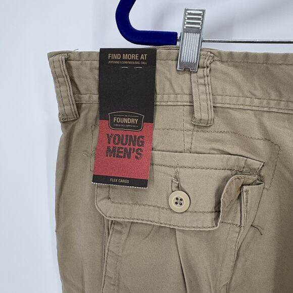 Foundry Flex Cargo Shorts Mens W 50 British Khaki Tan Young Mens Pocket Outdoor - Picture 3 of 7